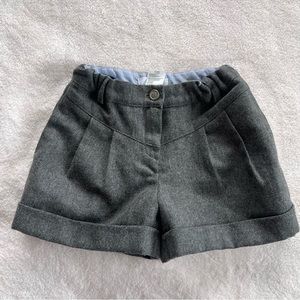 Jacadi Paris 04A Boy Girl Unisex Wool Blend Gray Shorts‎ Adjustable Waist